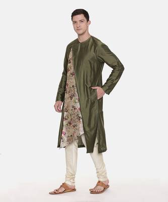 Silk Chanderi Printed Kurta Set 3