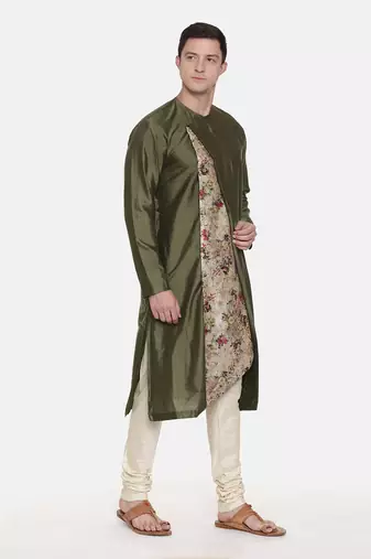Silk Chanderi Printed Kurta Set