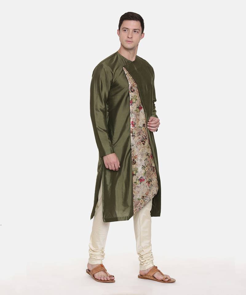 Silk Chanderi Printed Kurta Set