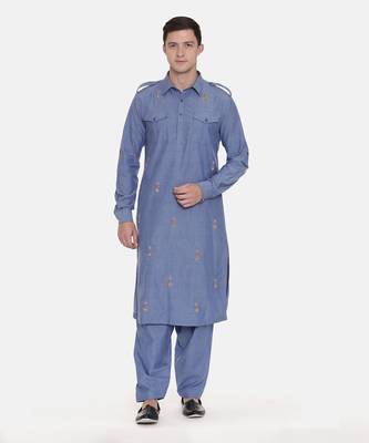 Pathani Blue Kurta Set 1