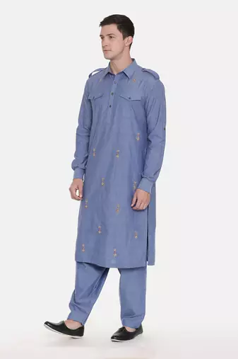 Pathani Blue Kurta Set