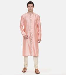 Silk Pink Embroidred Kurts Set