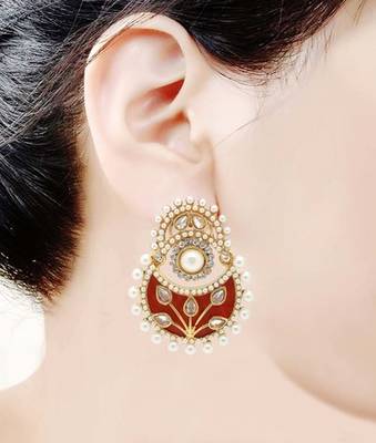Sparkling Maroon Earrings 2