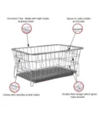 Coconut Dish Drainer Steel Vessel Drainer Basket Steel Dish Drying Rack Utensil Drainer Basket Utensils 2