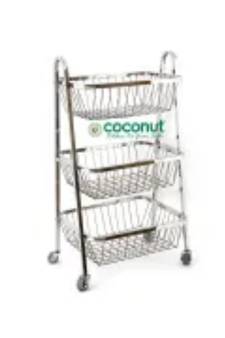 Coconut Stainless Steel Multipurpose Storage Kitchen Corner Rack/Stand/Shelf (Silver) 2 step