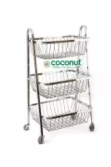 Coconut Stainless Steel Multipurpose Storage Kitchen Corner Rack/Stand/Shelf (Silver) 2 step