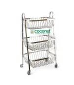 Coconut Stainless Steel Multipurpose Storage Kitchen Corner Rack/Stand/Shelf (Silver) 2 step