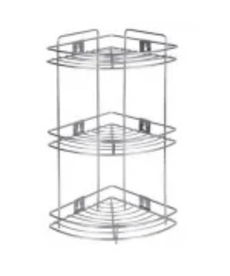 Coconut Stainless Steel Multipurpose Storage Kitchen Corner Rack/Stand/Shelf (Silver) 3 Step 1