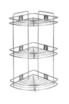 Coconut Stainless Steel Multipurpose Storage Kitchen Corner Rack/Stand/Shelf (Silver) 3 Step