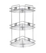 Coconut Stainless Steel Multipurpose Storage Kitchen Corner Rack/Stand/Shelf (Silver) 3 Step