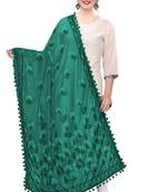 Green Poly Silk Jacqaurd Chunnis & Dupatta  (2.25 Meter)
