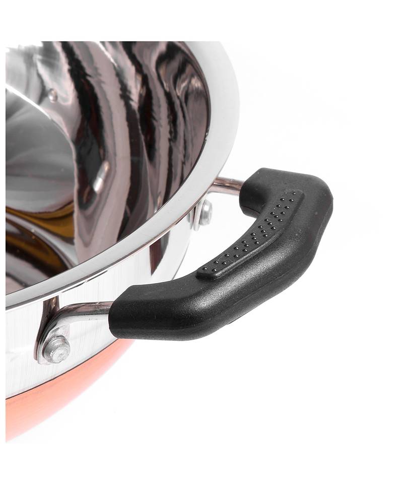 KCL Mina Stainless Steel Copper Bottom Kadai For Cooking & Serving   1 Unit   Capacity 1250 ML