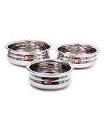 KCL Ringer Stainless Steel Handi Set For Serving and Cooking    Set of 3   Capacity 500 ML