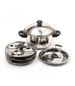 KCL Stainless Steel Sandwich Bottom MultiKadai Idly Steamer / 12 Idly   3 Plate