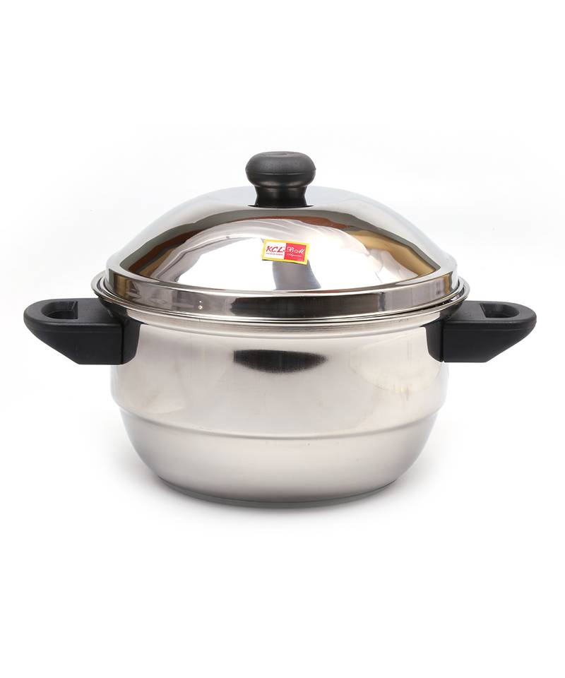 KCL Stainless Steel Sandwich Bottom MultiKadai Idly Steamer / 12 Idly   3 Plate