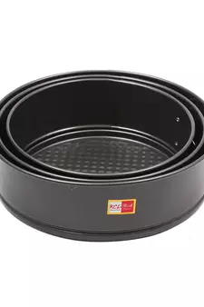 KCL Aluminium Round Shape Non Stick Teflon Lockable Springform Cake Baking Mould for Microwave Oven   Pack of 3