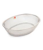 KCL Stainless Steel Oval Shape Fridge Basket with Mesh Sink Strainer and Fruit Vegetable Drain Basket    1 Unit   28cm