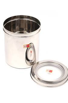 KCL Stainless Steel Round Container/Canister/Storage Box With Acrylic Lid   1 Unit   Capacity 3 Litre
