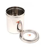 KCL Stainless Steel Round Container/Canister/Storage Box With Acrylic Lid   1 Unit   Capacity   1Litre