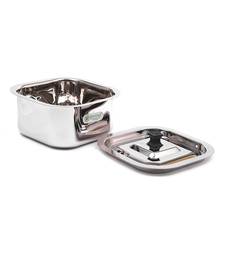 Coconut Stainless Steel Square Dish/Handi with Stainless Steel Lid for Cook & Serve   1 Unit   Capacity   1.5 Litre