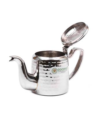 Coconut Stainless Steel Hammered Tea Pot For Tea/Coffee   1 Unit   Capacity   500 Ml 2