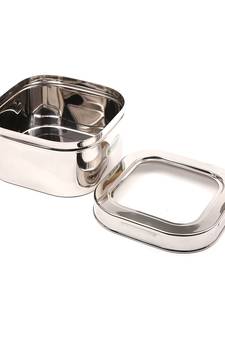 Coconut Stainless Steel C  Thru Sqaure Container/Canister/Storage Box With Acrylic Lid   1 Unit   Capacity 1.5 litre