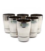 Coconut Stainless Steel Water Glass Set of 6   Capacity 270 ml each