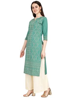 green cotton printed  Kurti 2