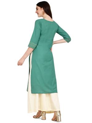 green cotton printed  Kurti 4