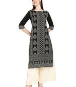 black cotton printed  Kurti