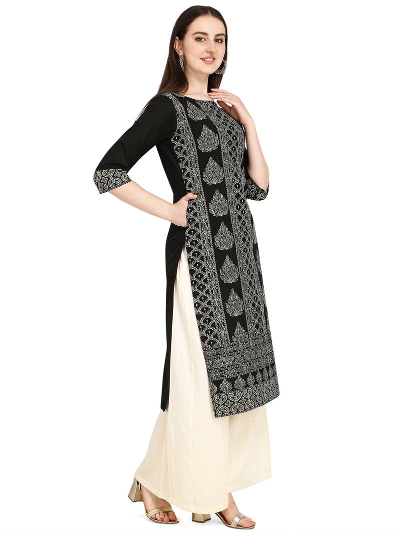black cotton printed  Kurti
