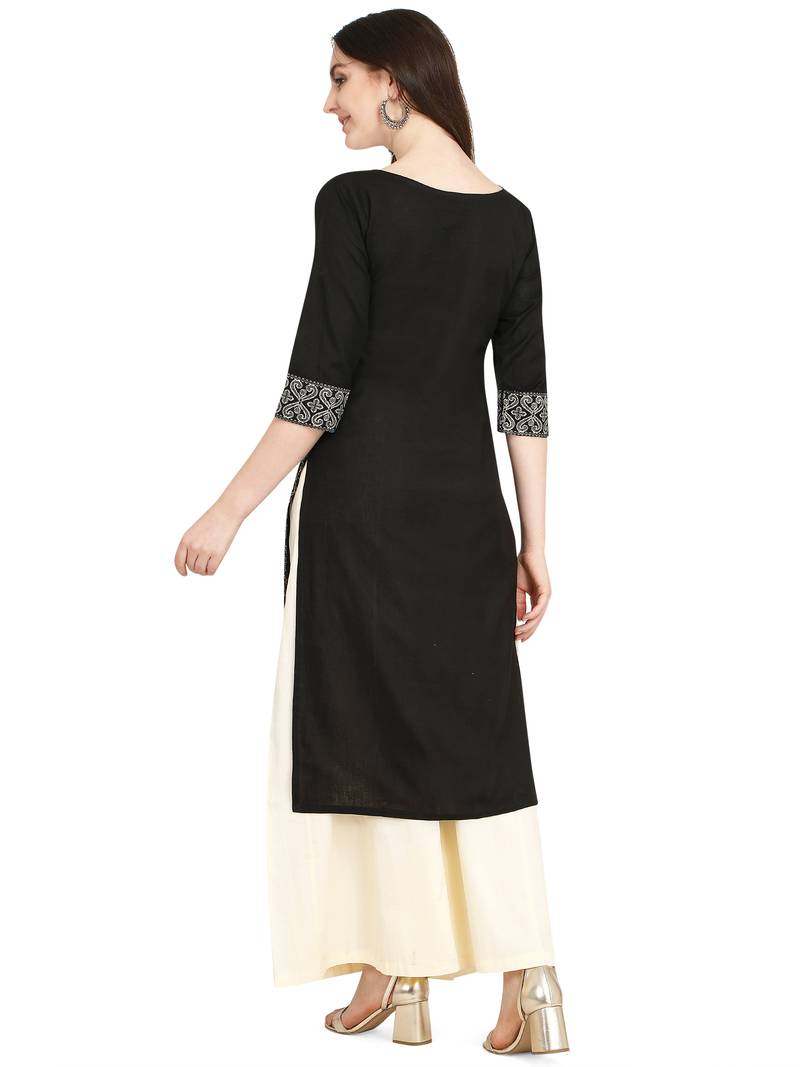black cotton printed  Kurti