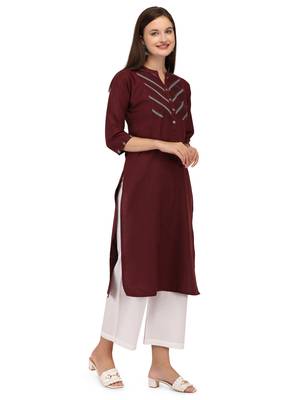 Maroon cotton printed  Kurti 3
