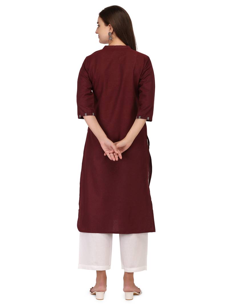 Maroon cotton printed  Kurti