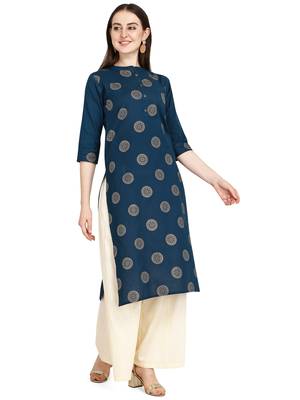 blue cotton printed  Kurti 1