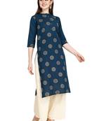 blue cotton printed  Kurti