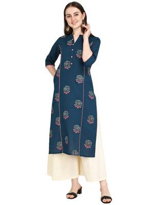 blue cotton printed  Kurti 1
