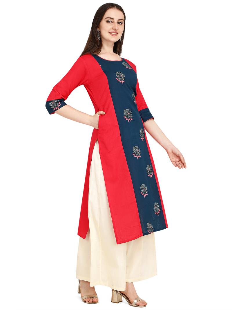 blue cotton printed  Kurti