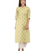 cream cotton printed  Kurti