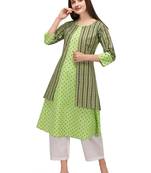 green cotton printed  Kurti
