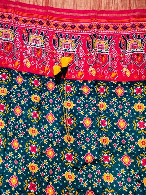 multi colour pure gaji silk kaftan  4