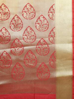 Navy Blue Woven silk blend Blend Saree With Blouse 4