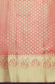 Red Woven Silk Blend Saree With Blouse