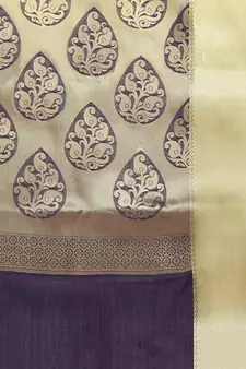 Red Woven Silk Blend Saree With Blouse