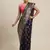 Navy blue woven silk saree with blouse