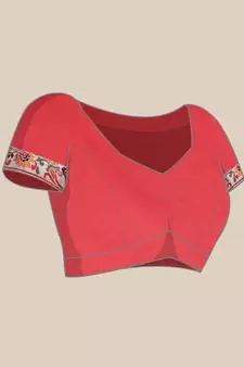 Red Woven Silk Blend Saree With Blouse