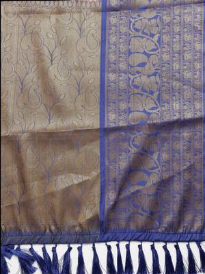 Pink Woven Organza Saree With Blouse 4