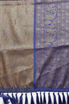 Pink Woven Organza Saree With Blouse