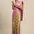Beige woven organza saree with blouse