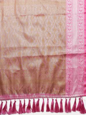 Sea Green Organza Woven Kanchipuram Saree 4